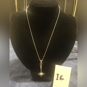 Silver Shooting Star Chopin Link Necklace